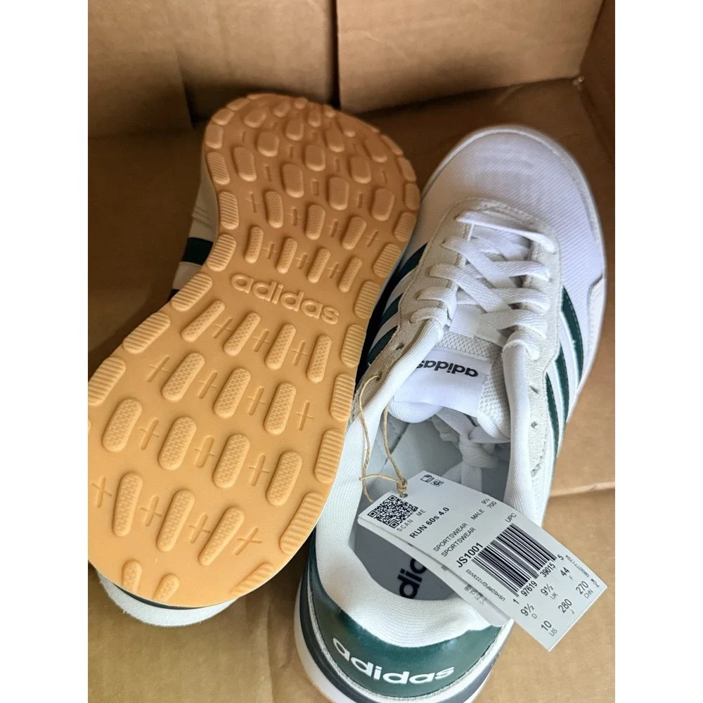 Adidas Run 60s 4.0 White Core Green Grey One Shoes JS1001 Men Size 10